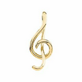 14K Yellow Treble Clef Musical Note Pendant